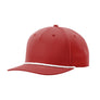 Red cap with white rope brim on a white background